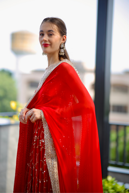 Maastani Red Anarkali