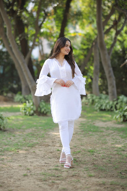 Pure White Cotton Kurti