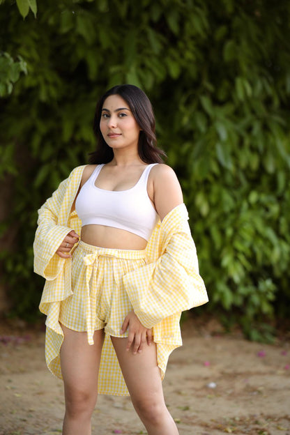 Lily Yellow Co-ord Set with Shorts