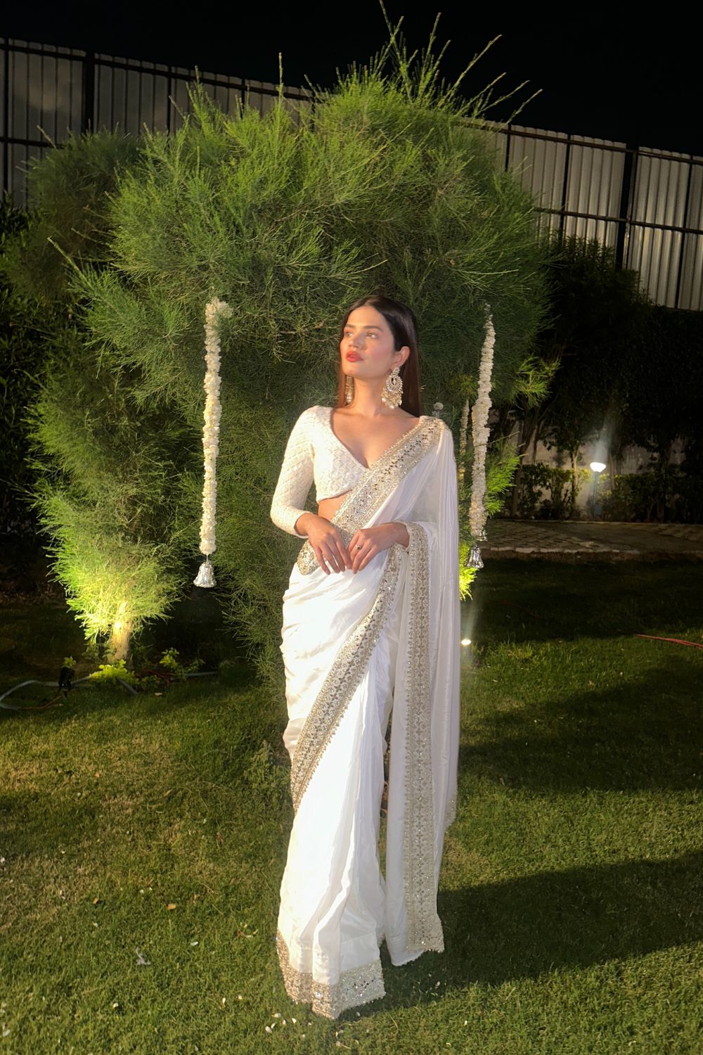 Maastani Mulmul Saree White