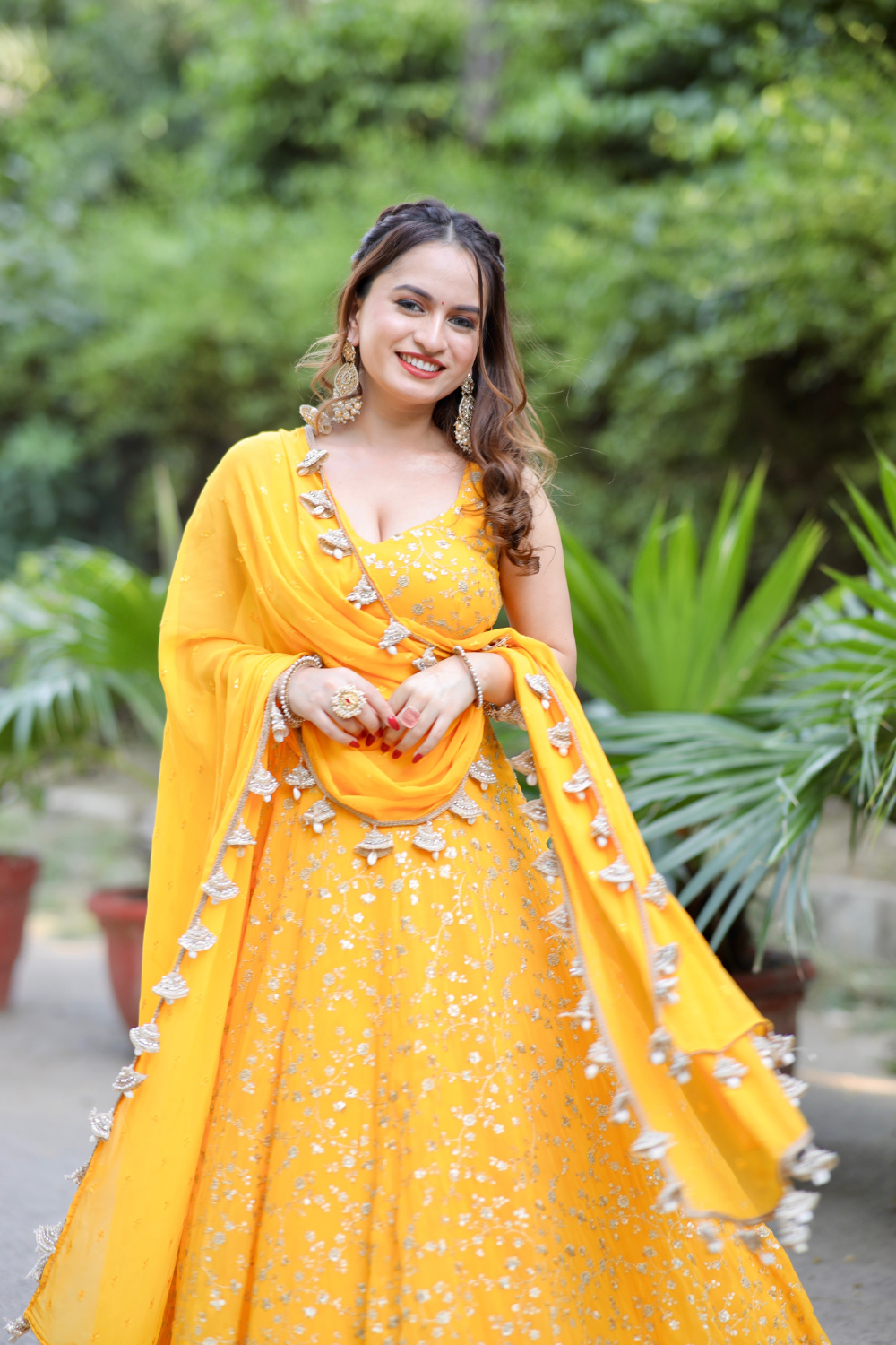 Noor Yellow Anarkali with Zari Work