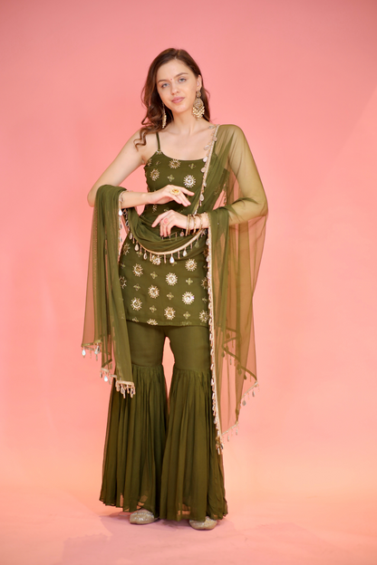 Rekha Green Sharara Suit