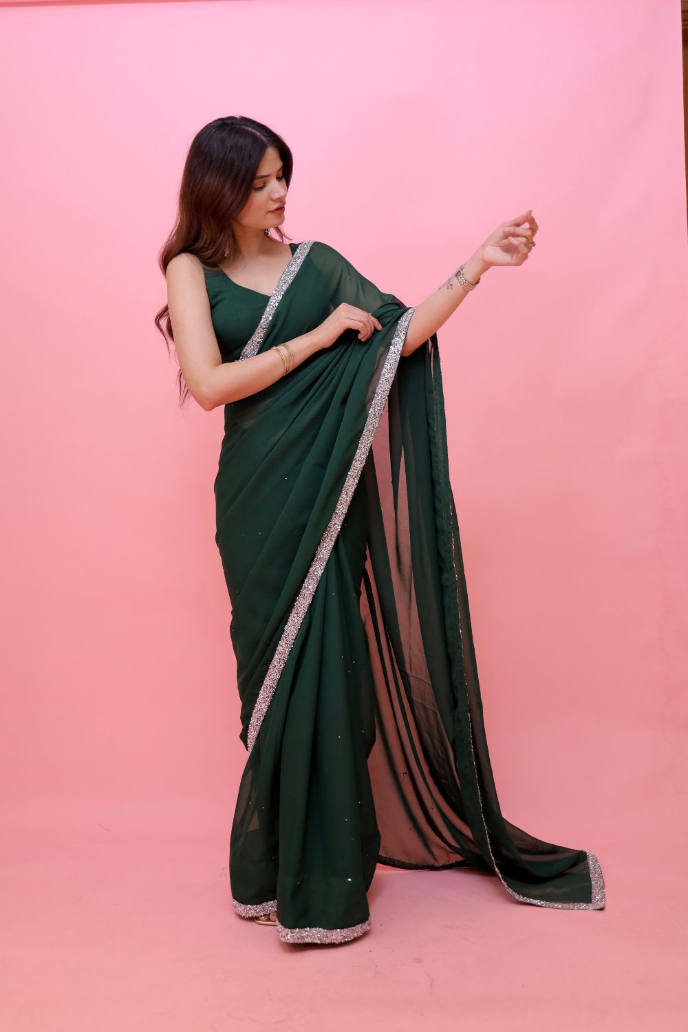 Raveena Georgette Saree with Blouse