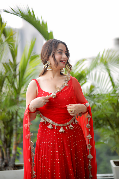 Dolly Red Anarkali