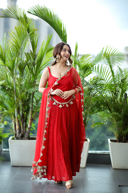 Dolly Red Anarkali