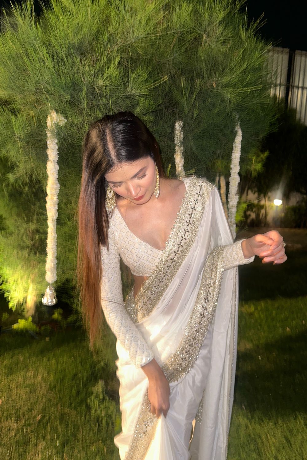 Maastani Mulmul Saree White