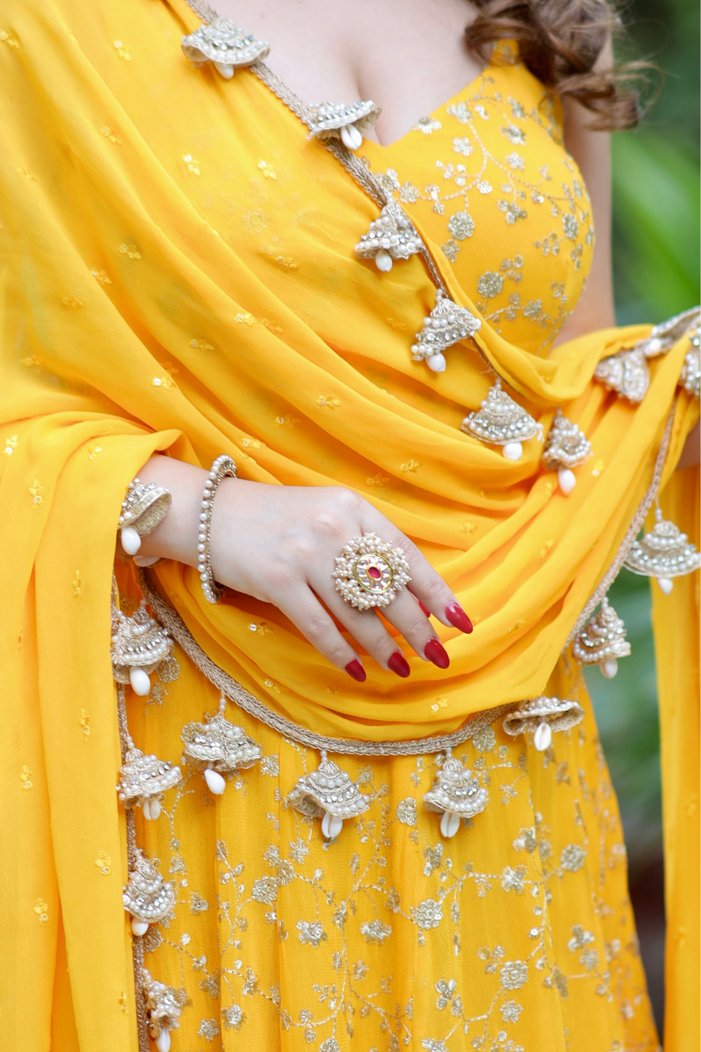 Noor Yellow Anarkali with Zari Work