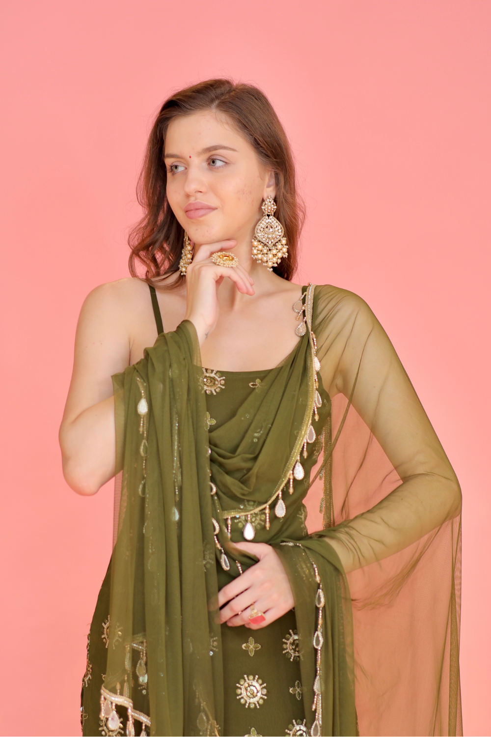 Rekha Green Sharara Suit