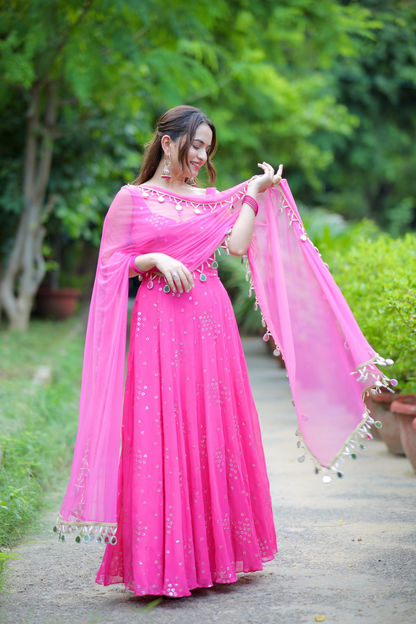 Dolly Pink Anarkali