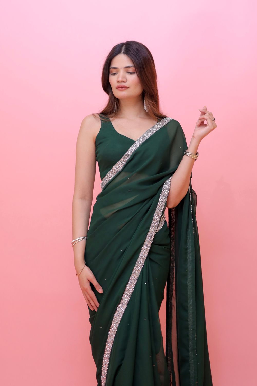 Raveena Georgette Saree with Blouse