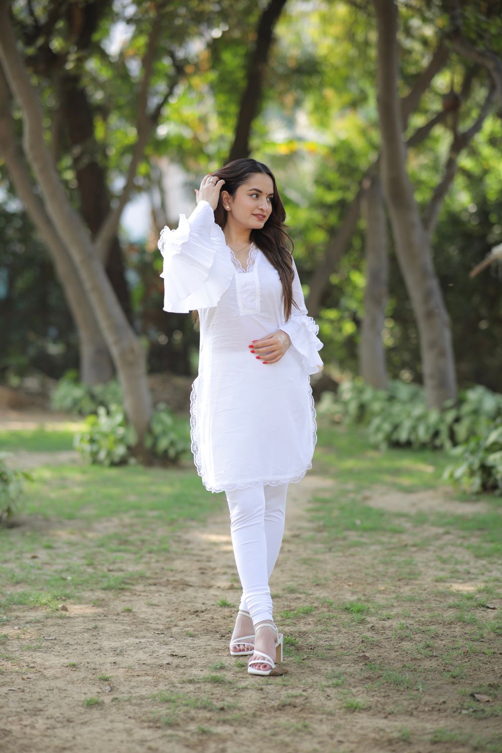 Pure White Cotton Kurti