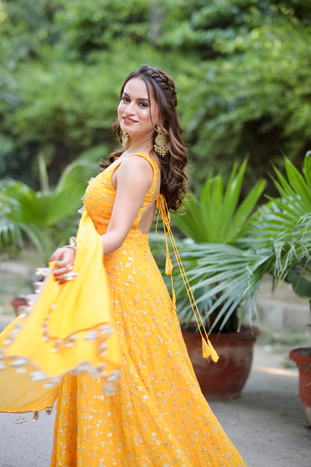 Noor Yellow Anarkali with Zari Work