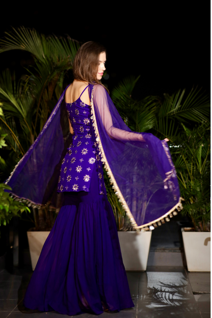 Rekha Purple Sharara Suit