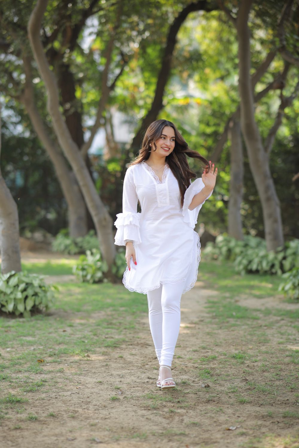 Pure White Cotton Kurti