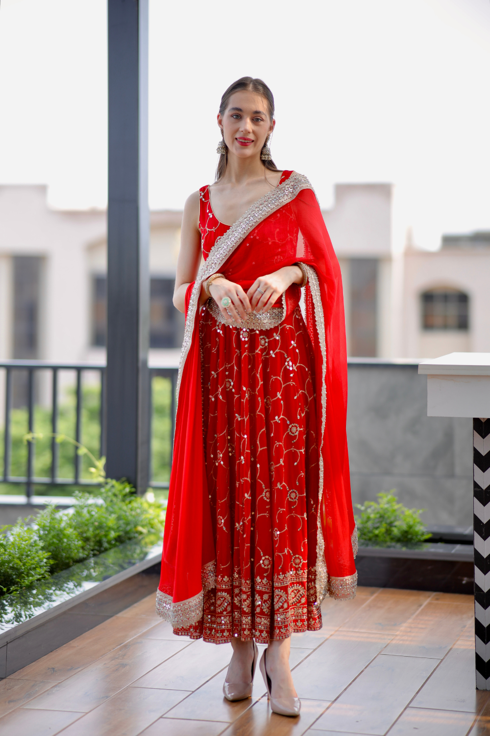 Maastani Red Anarkali