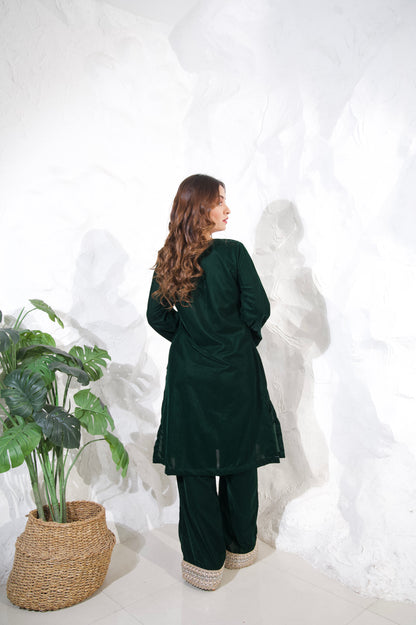 Roza Green Velvet Co Ord