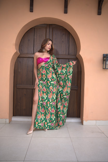 Tripti floral green kaftan