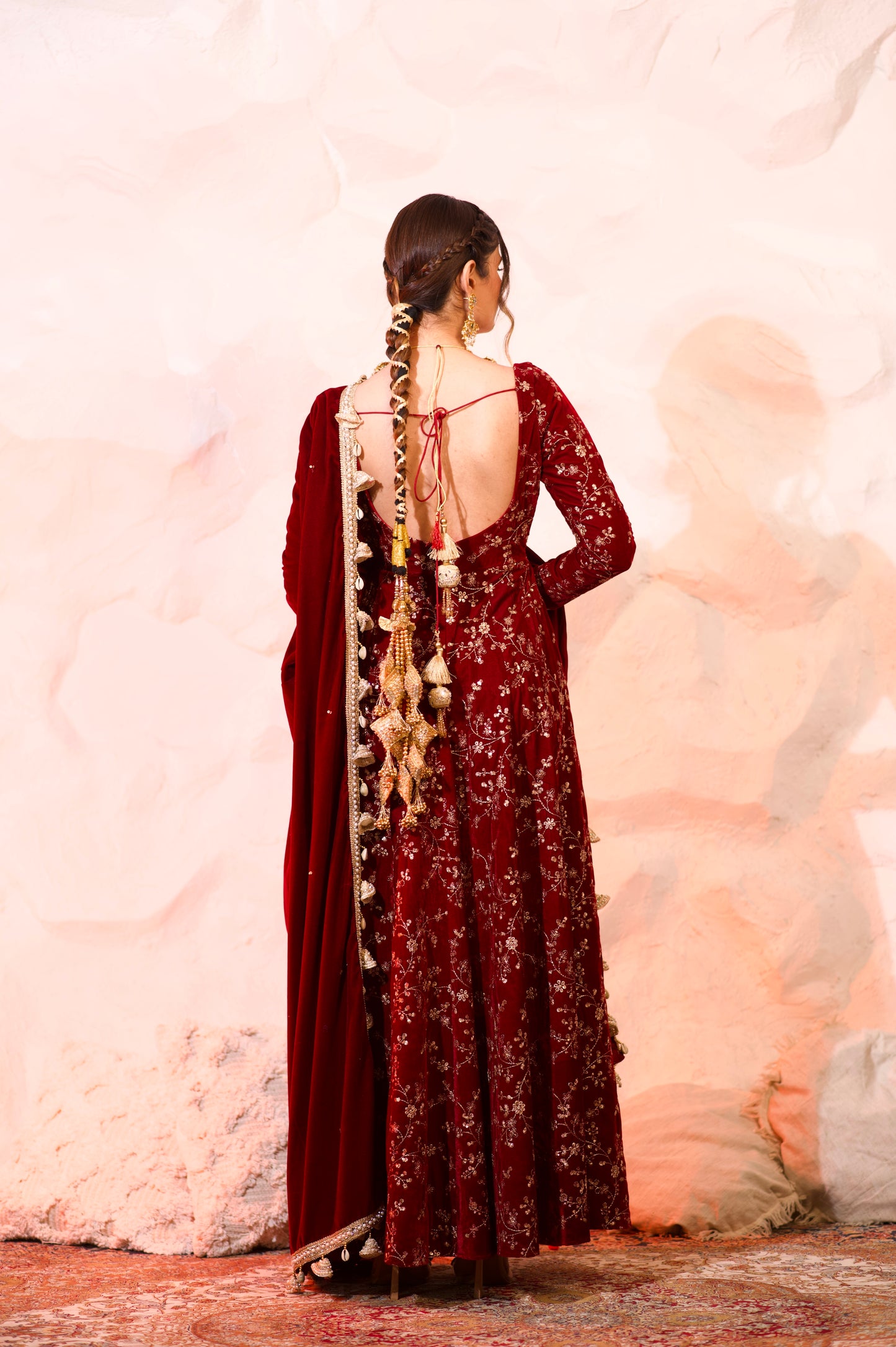 Malaika Velvet Red Anarkali