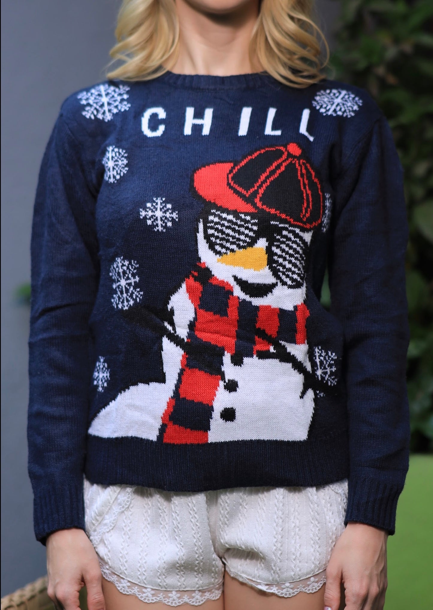 Oversized Chill Snowman Sweater Size S