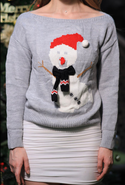 Oversized Dancing Snowman Sweater