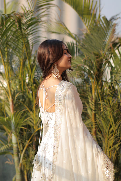 White Embellished Maastani Anarkali