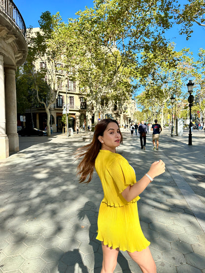 Crinkled yellow co ord set