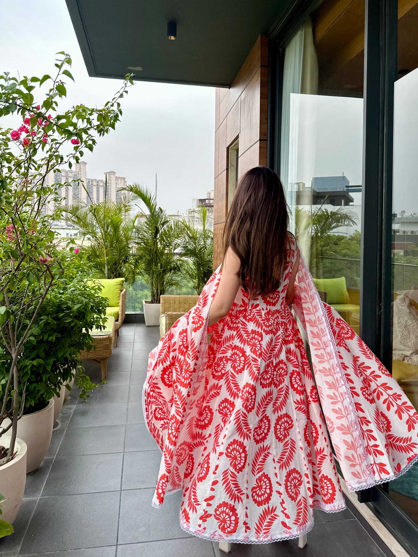 SABA orange anarkali suit